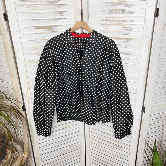 VINTAGE BELUVA SAN FRANCISCO Women's Polka Dot Button Front TopBlack White XL - Picture 16 of 16